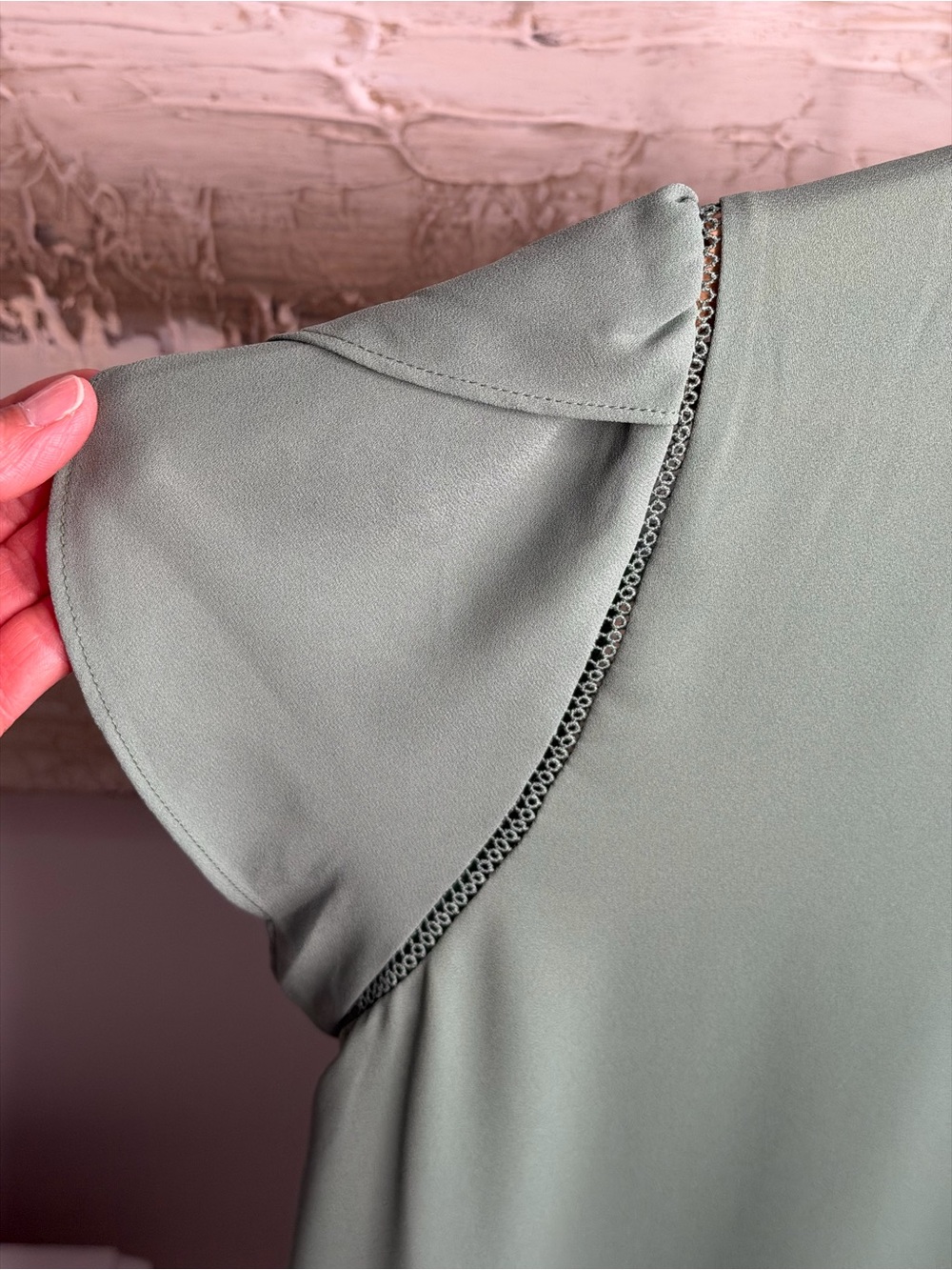 LOFT Mint Green Flutter Short Sleeve Blouse - Picture 7 of 7